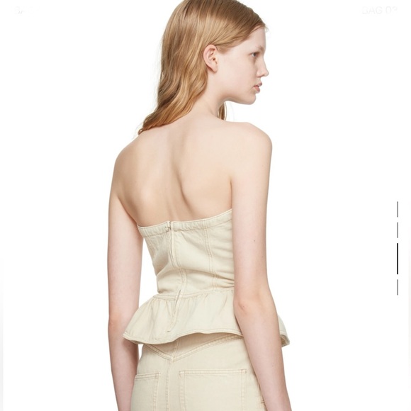 Isabel Marant Etoile- Ecru denim corset top w contrast stitching, NWT! 🪩✨😍 - Picture 3 of 5
